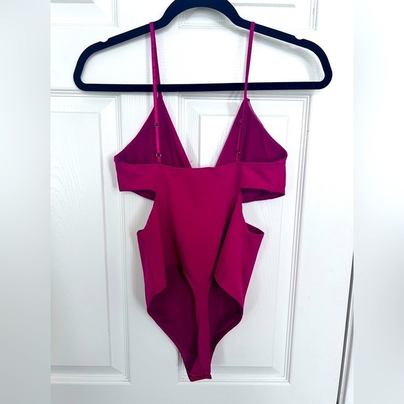 NWOT Free People, Love Triangle Bodysuit, Small in Cha Cha Cherry - Picture 4 of 7